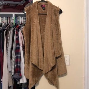 Tan, furry vest